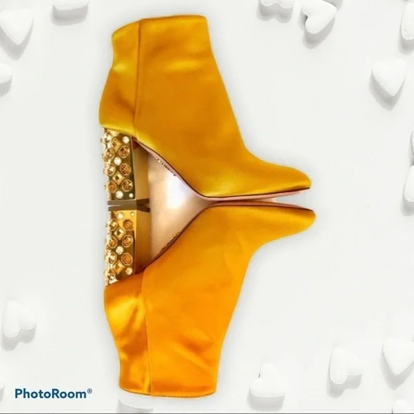Aquazzura gold satin booties, size 36, new - Picture 2 of 7